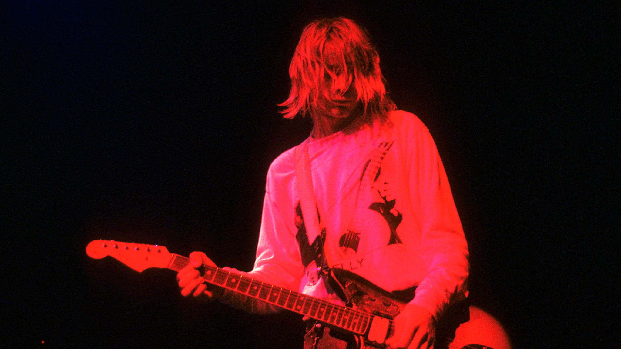 Kurt Cobain von Nirvana live im Astoria Theatre. London, 05.11.1991