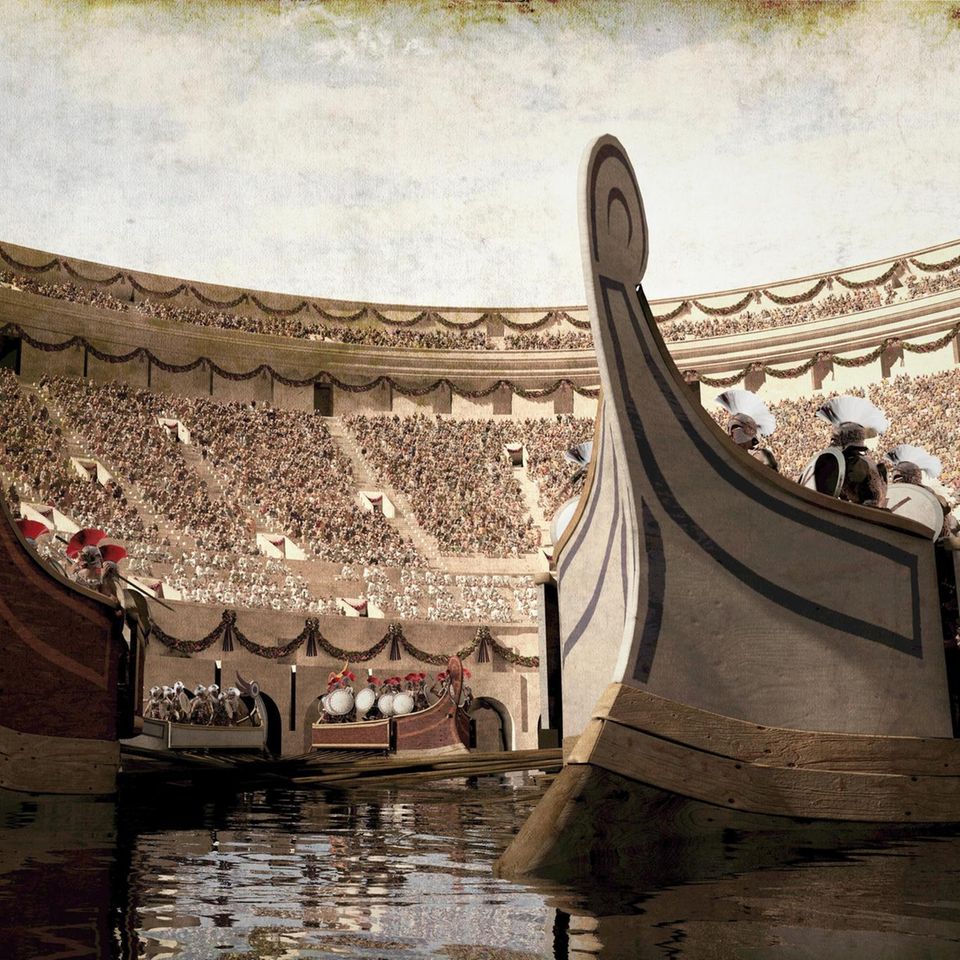 Illustration zeigt Schiffe in der gefluteten Arena
