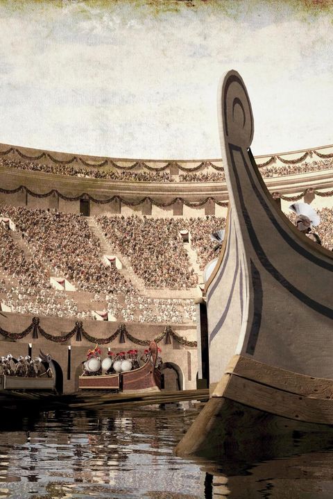 Illustration zeigt Schiffe in der gefluteten Arena