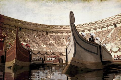Illustration zeigt Schiffe in der gefluteten Arena