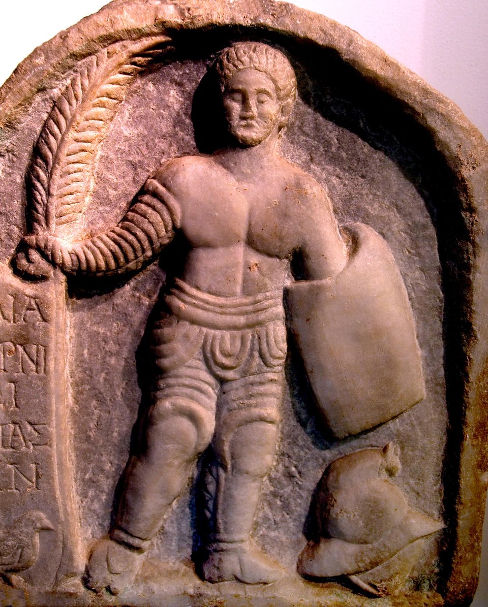 Retiarius Gladiator Grabstein in  Rom