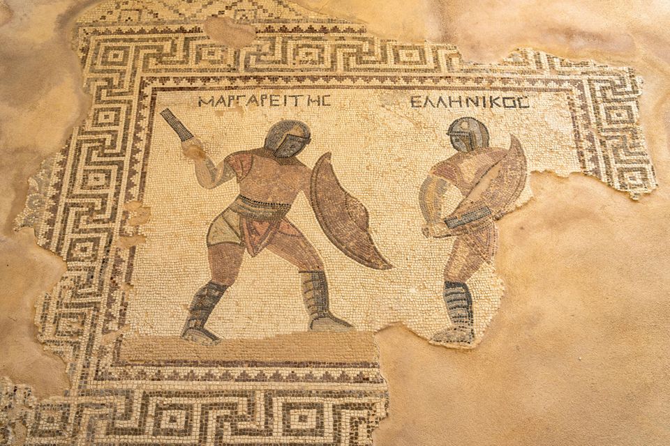 Mosaik im Haus der Gladiatoren in der antiken Stadt Kourion
