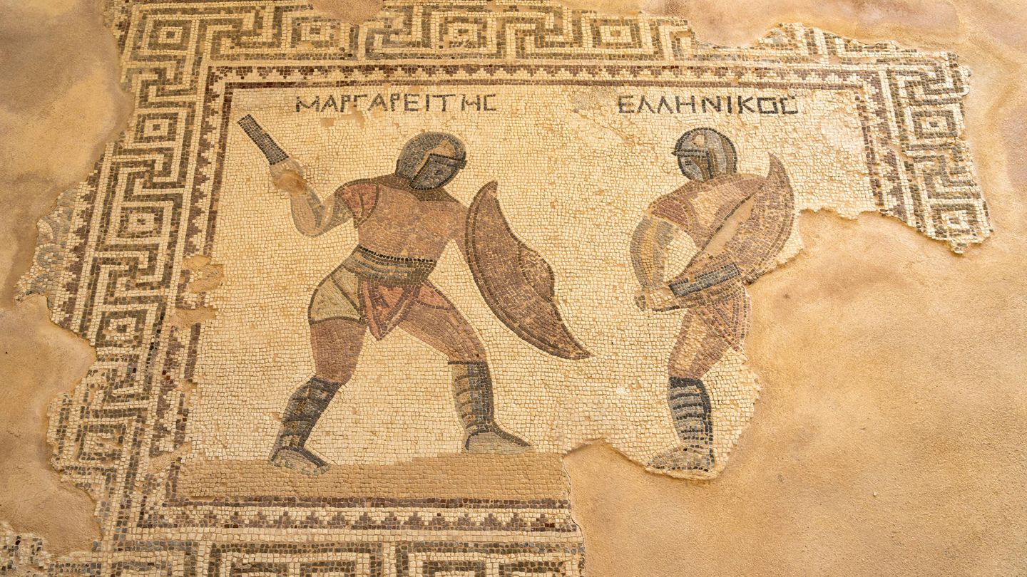 Mosaik im Haus der Gladiatoren in der antiken Stadt Kourion