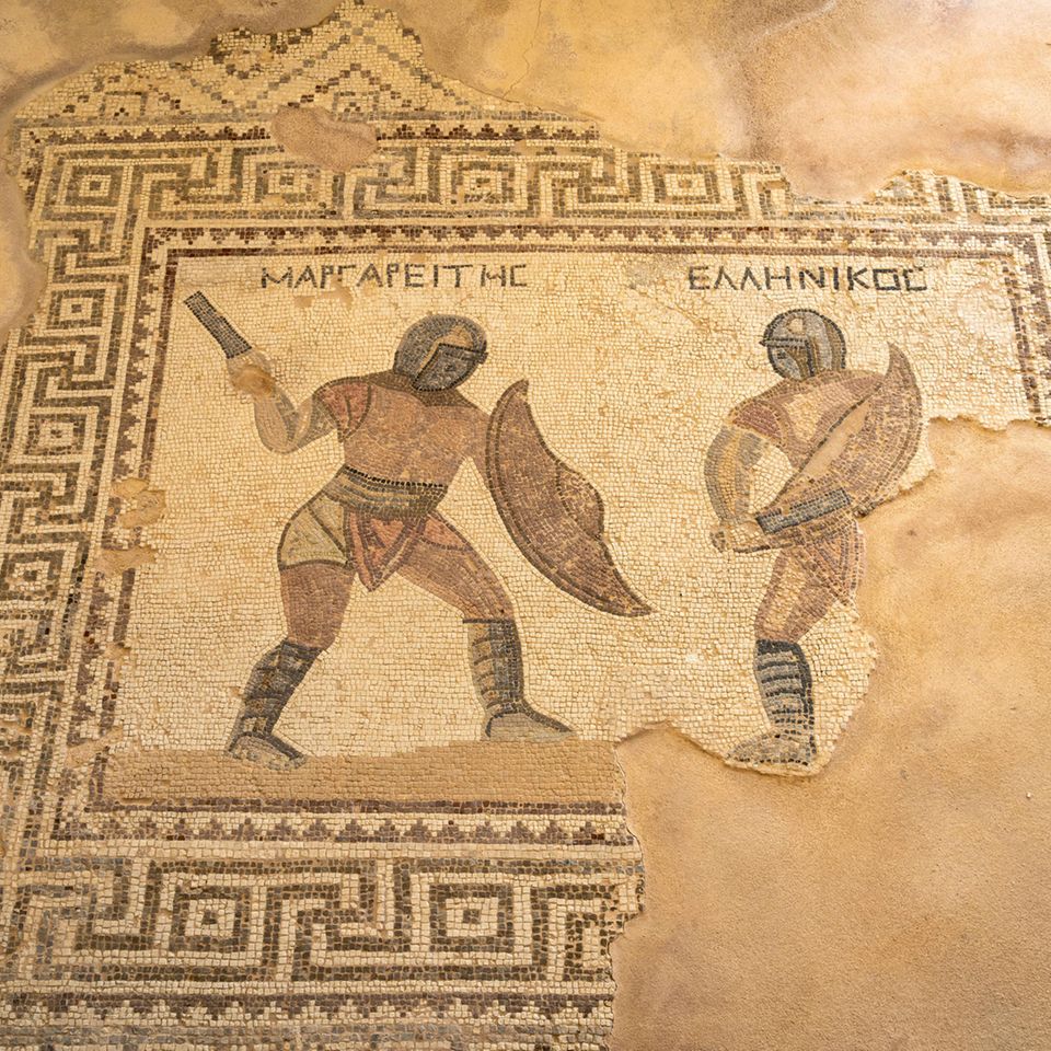 Mosaik im Haus der Gladiatoren in der antiken Stadt Kourion
