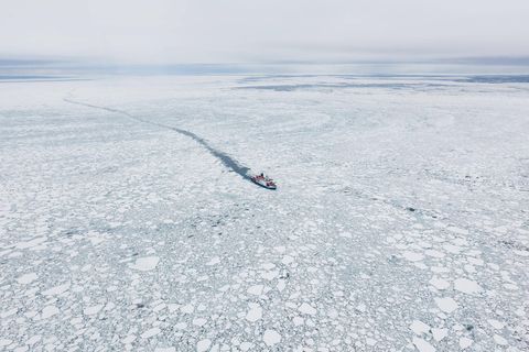 Forschungsschiff Polarstern im arktischen Eis