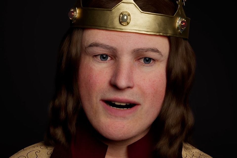 Rekonstruktion des Gesichts von Richard III. mit Krone