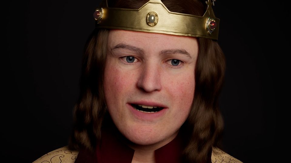 Rekonstruktion des Gesichts von Richard III. mit Krone