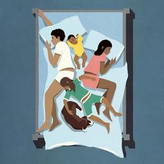 Die ganze Familie in einem Bett: Viele Jahrhhunderte lang teilten sich die Menschen die Schlafstätten, bis nur noch Paare zusammen schliefen.