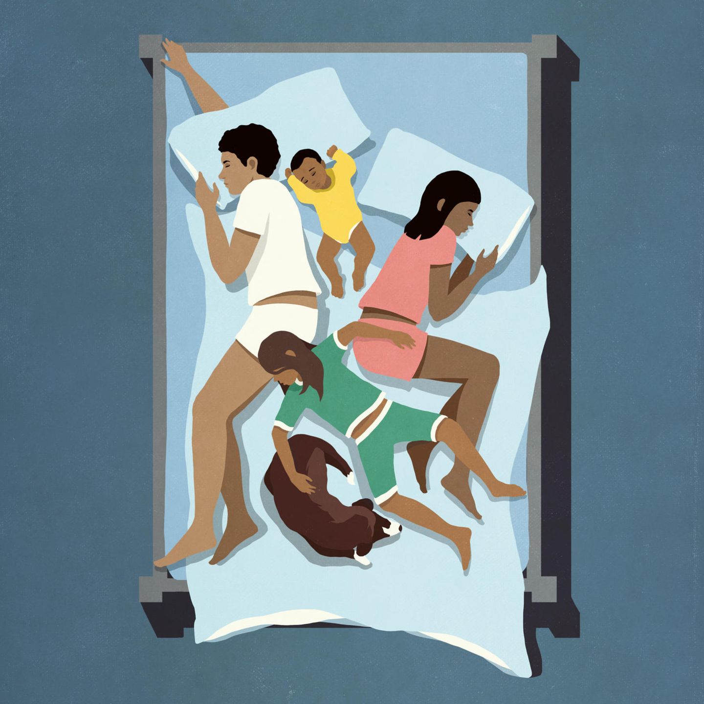 Die ganze Familie in einem Bett: Viele Jahrhhunderte lang teilten sich die Menschen die Schlafstätten, bis nur noch Paare zusammen schliefen.