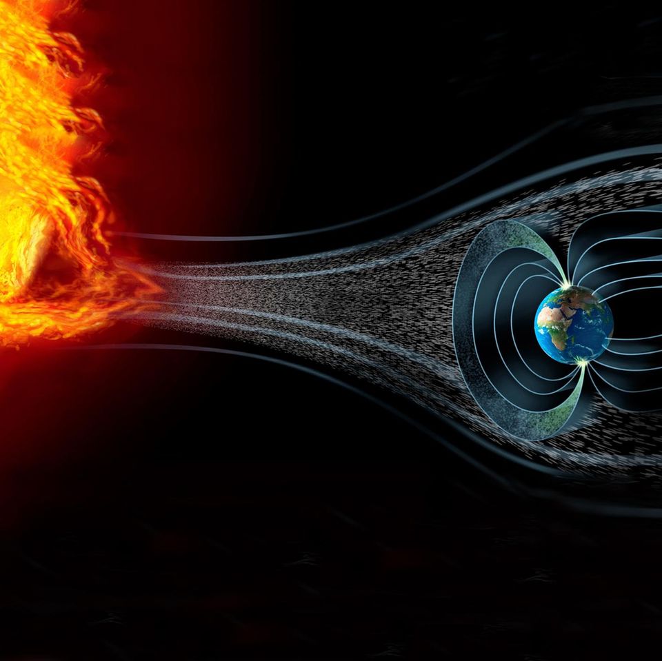 Animation Magnetfeld der Erde