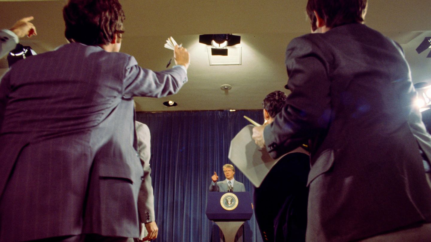 Jimmy Carters Massenbegnadigung Jimmy Carter auf einer Pressekonferenz