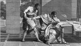 Marcus Licinius Crassus sitzt an Gesetzestext