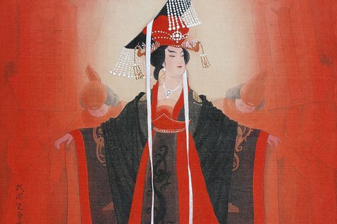 Wu Zhao in rotem Gewand