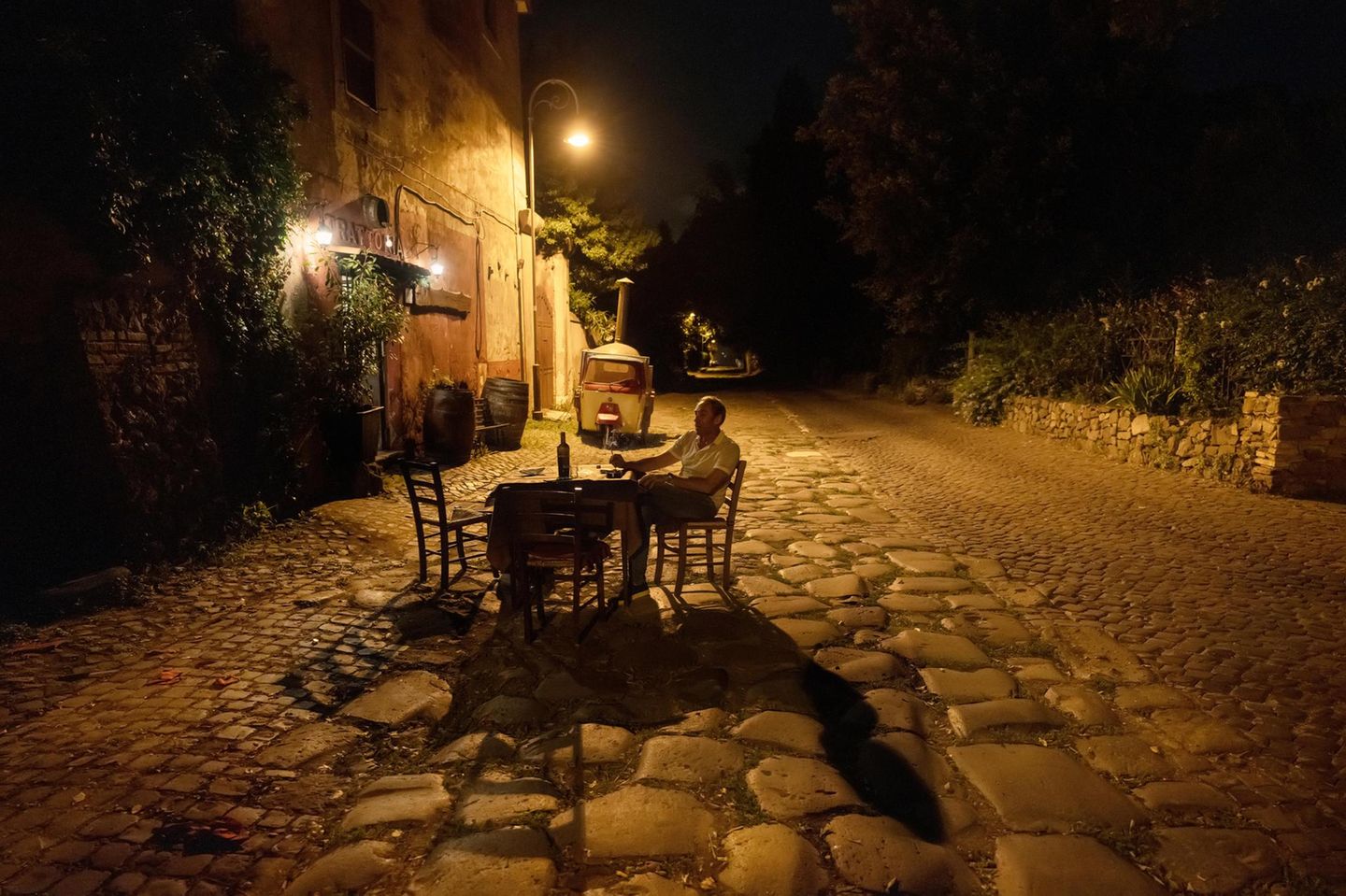 Trattoria in Rom bei Nacht