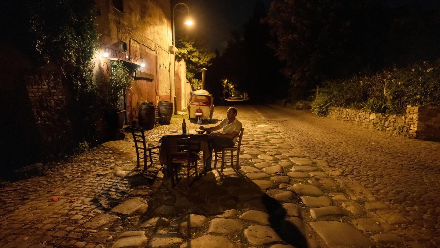 Trattoria in Rom bei Nacht