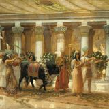 Religiöse Prozession in einem ägyptischen Tempel