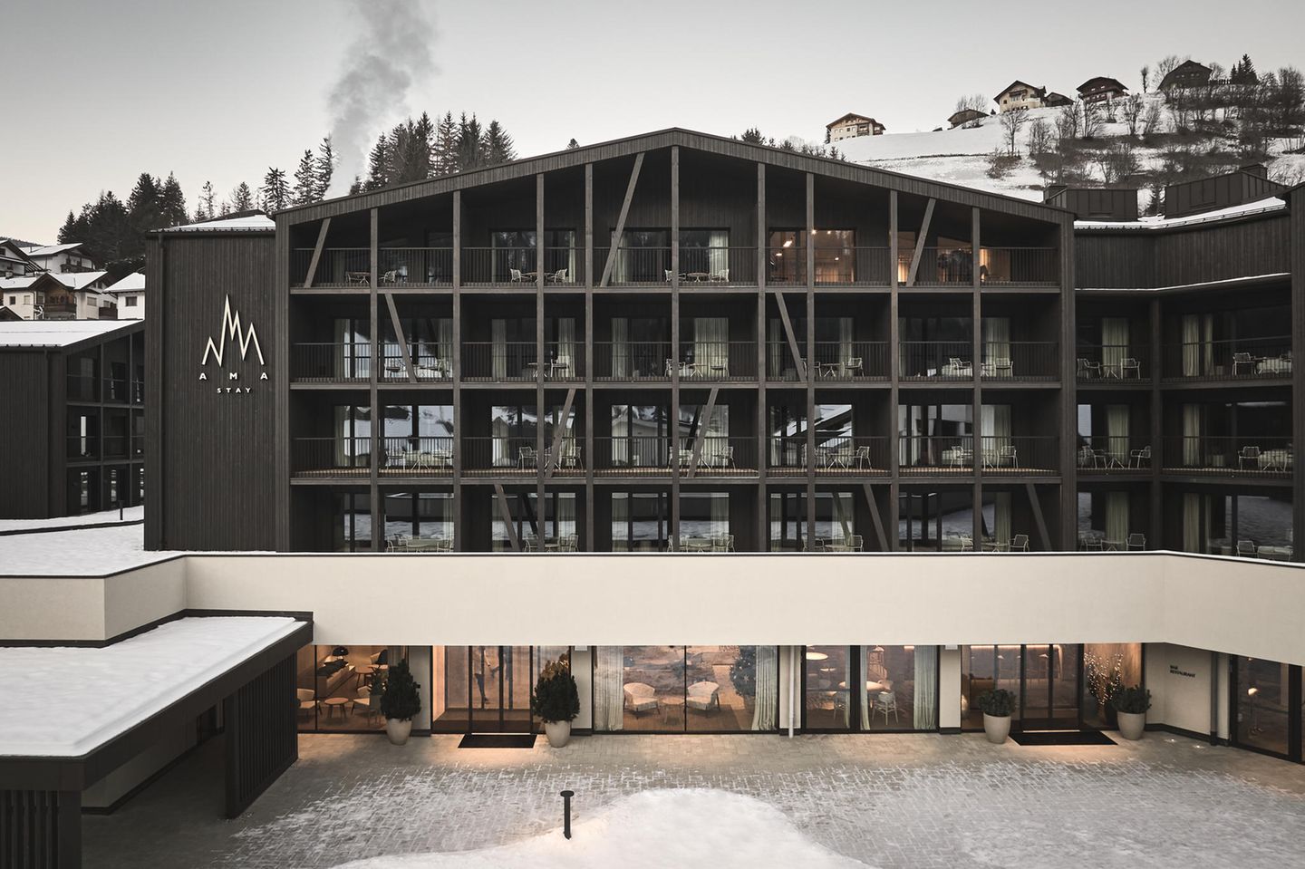Arbeiten mit Aussicht Hotel im Winter