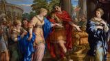 Caesar geleitet Kleopatra auf den Thron