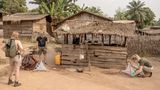 Ebolafieber, Aids, Covid-19: Um zu verstehen, wie ein Erreger aus dem Tierreich eine Seuche entfesselt, braucht es den weiten Blick. Deshalb startet der Veterinär Fabian Leendertz in Zentralafrika ein Forschungsprojekt, das Jahrzehnte dauern wird – und erstmals so umfassend Mensch, Tier und Umwelt zugleich untersucht. Sein Team analysiert Kadaver, nimmt Speichelproben von Fledermäusen, dokumentiert den Umgang der Einheimischen mit erlegten Tieren oder präpariert, wie hier, Fliegenfallen. Wenn die Insekten sich auf Aas und Kot setzen, sammeln sie fremde DNA ein. So verraten sie, welche Tiere in einem Ökosystem leben. In der Siedlung können die Forschenden mithilfe der Brummer auch menschliche Exkremente untersuchen.  Die GEO-Geschichte von Jörn auf dem Kampe lesen Sie hier.