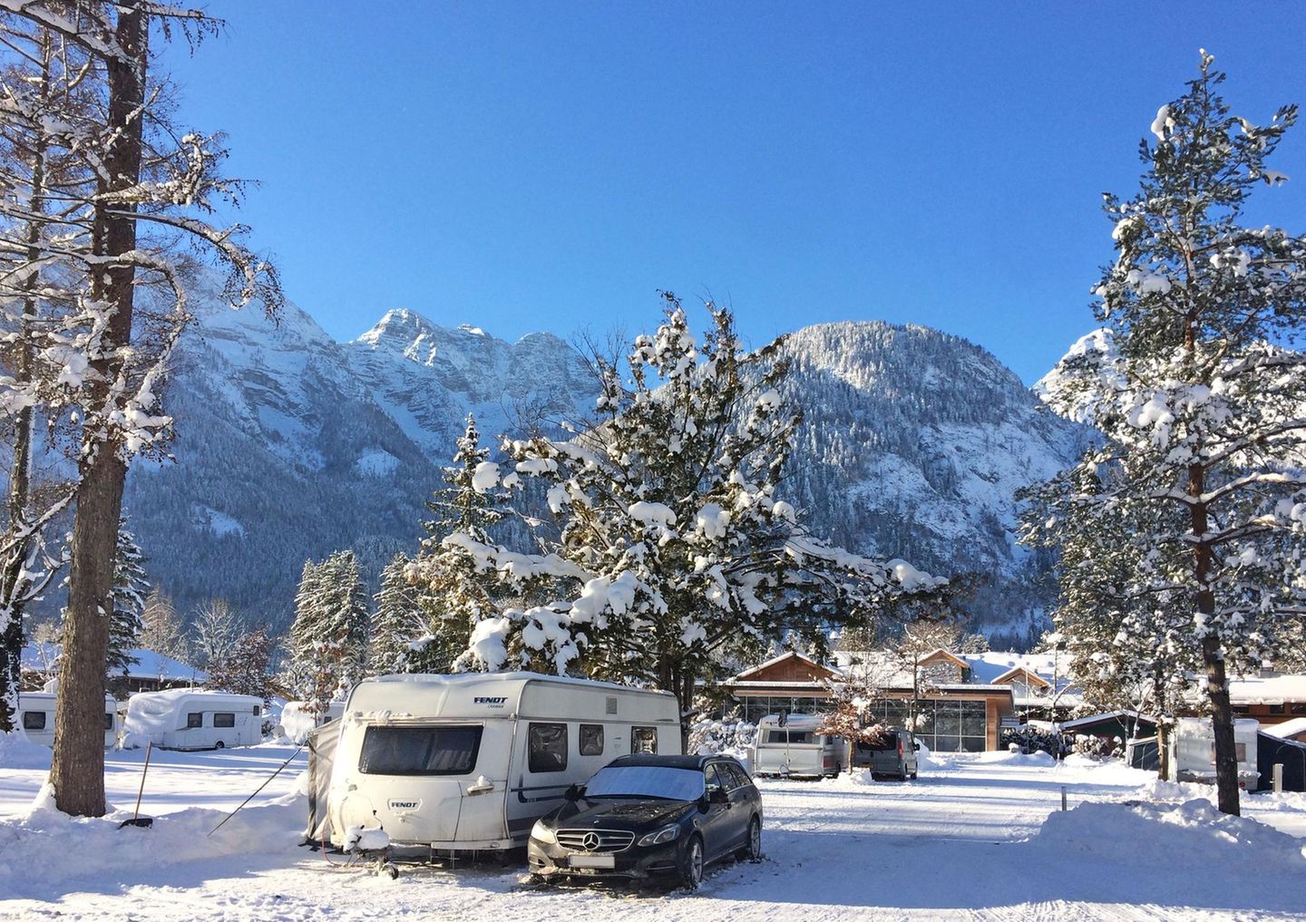 Campingplatz im Winter