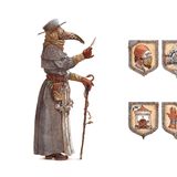 Mann mit Schnabelmaske