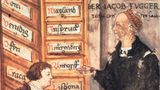 Jakob Fugger steht vor seinem Buchhalter
