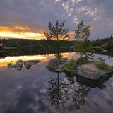Der Fichtelsee bei Sonnenuntergang