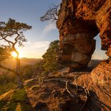 Felsenformation im Abendlicht