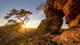 Felsenformation im Abendlicht