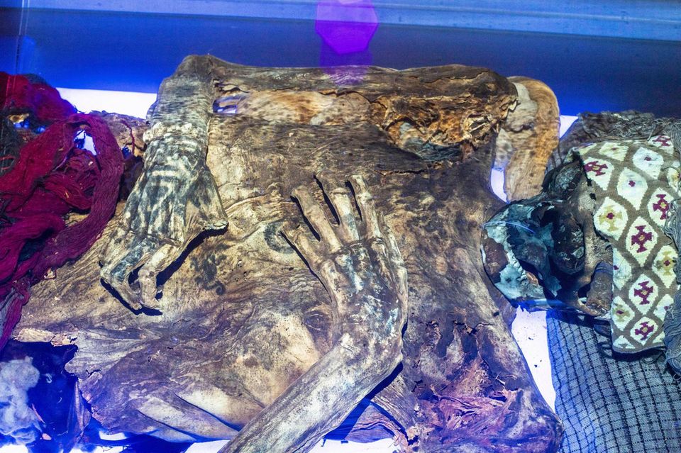 Wie viele antike Kulturen mumifizierten auch die südamerikanischen Chancay ihre Toten. Mit einem fluoreszierenden Laser machten Wissenschaftler nun Tätowierungen auf den Mumien besser sichtbar – und entdeckten eine Kunstfertigkeit und Präzision, die sie nicht erwartet hatten  1.5004