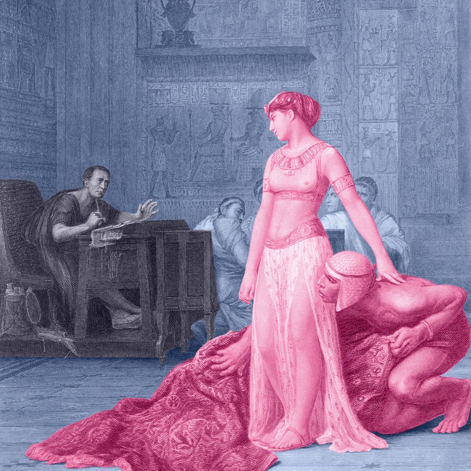 Kleopatra und Caesar neben ihr sitzend