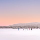 Landlaufen auf dem See