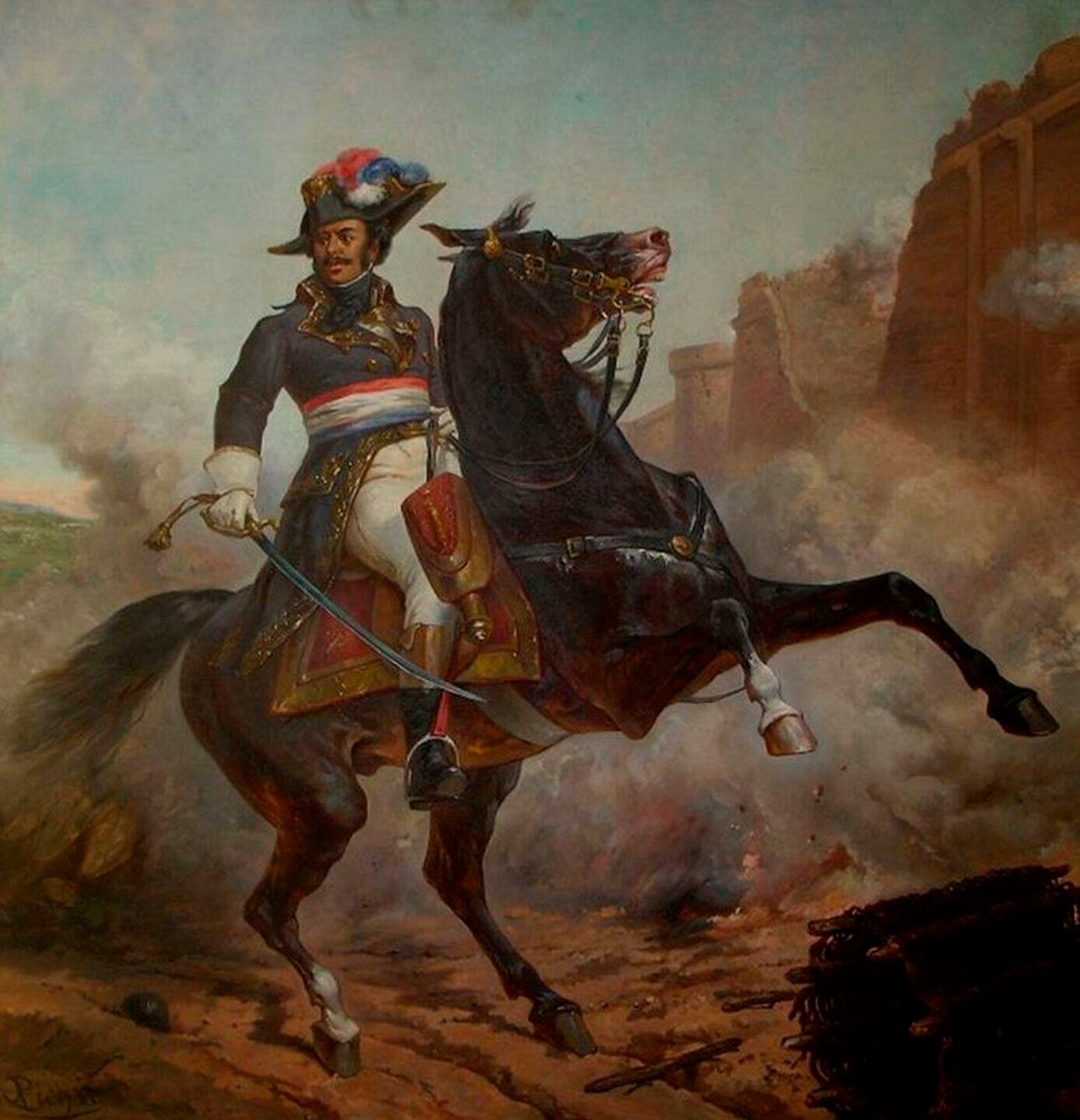 Gemälde mit Thomas Alexandre Dumas auf einem Pferd