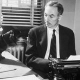 Amerikanischer Schriftsteller  E. B. White mit seinem Dackel im Jahr 1948