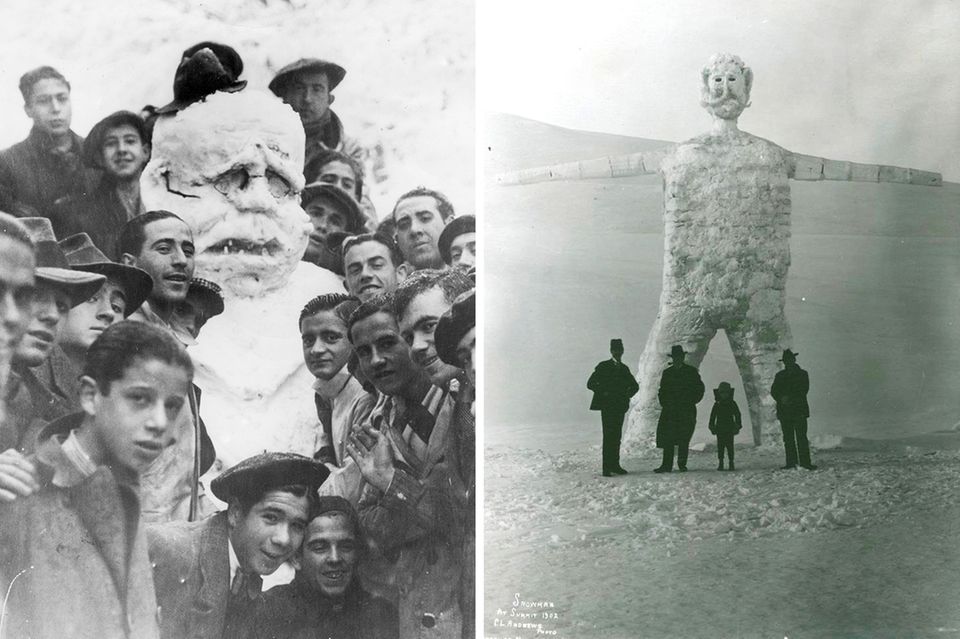 Historische Fotos: Eine Liebeserklärung an den Schneemann: Die schönsten Posen im Wandel der Zeit 1.4989