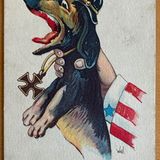 Dackel auf Postkarte