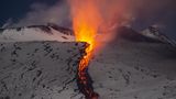 Lavafluss am Berghang