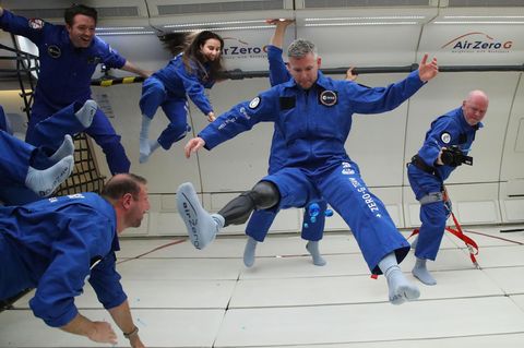 Esa Para Astronaut John McFall während eines Testflugs