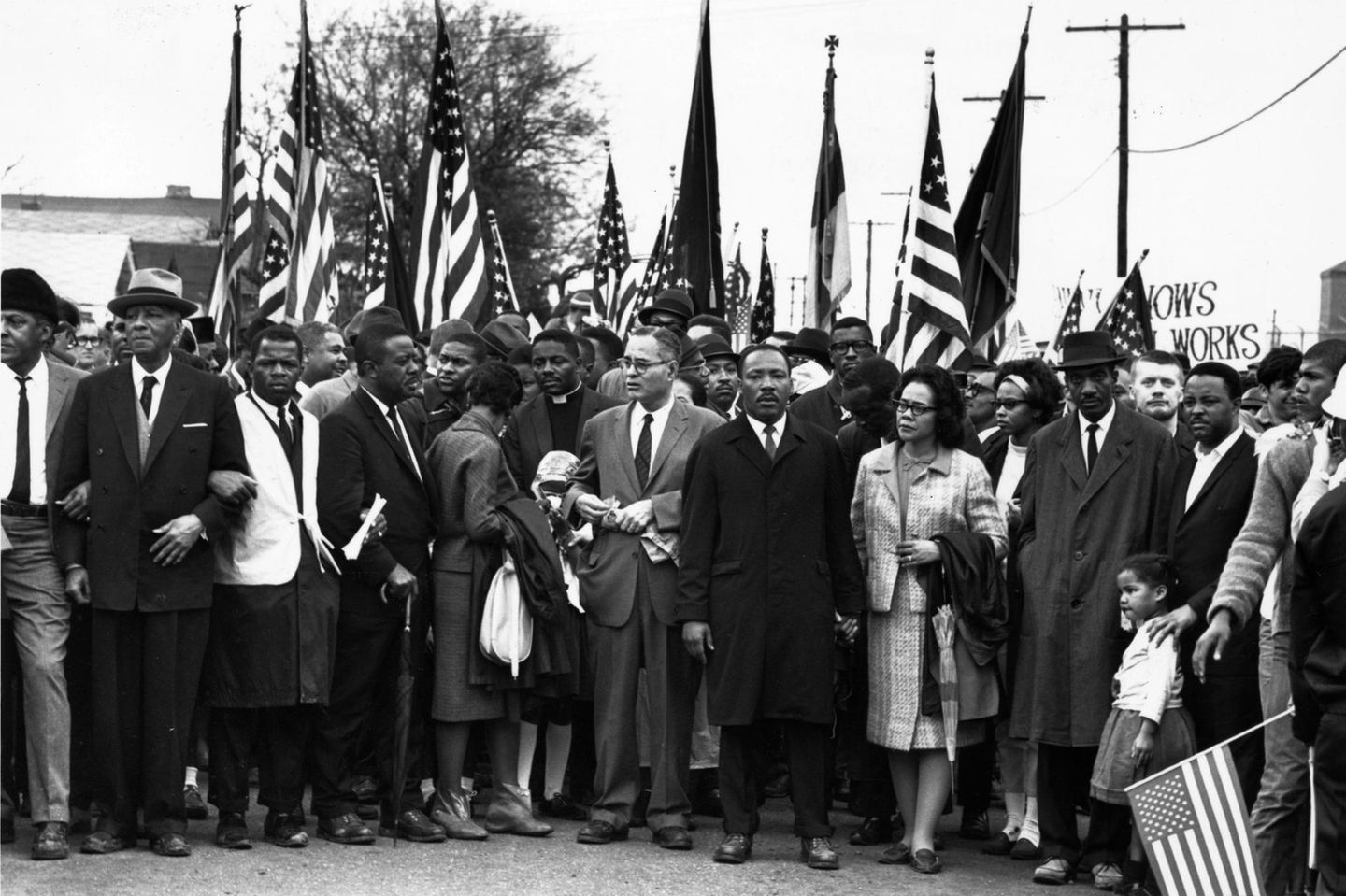 Martin Luther King an der Spitze eines Protestzuges