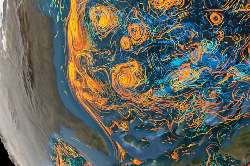 Die Visualisierung zeigt Wirbel warmer und kalter Wassermassen im Atlantik 1