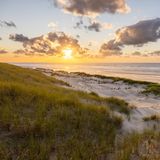 Sonnenuntergang in den Dünen am Nordstrand von Norderney