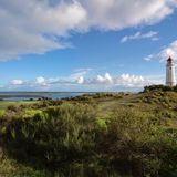 Leuchtturm Dornbusch im Nationalpark Vorpommersche Boddenlandschaft auf der Insel Hiddensee