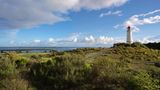 Leuchtturm Dornbusch im Nationalpark Vorpommersche Boddenlandschaft auf der Insel Hiddensee