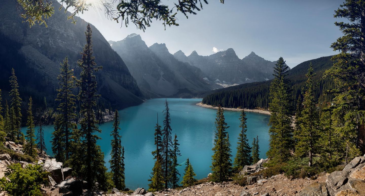 Moraine Lake, Alberta Moraine Lake, Banff Nationalpark, Alberta, Kanada