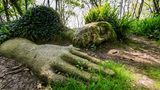 The Mud Maid plant and rock sculpture at the Lost Gardens of Heligan, Cornwall, England, United Kingdom, Europe