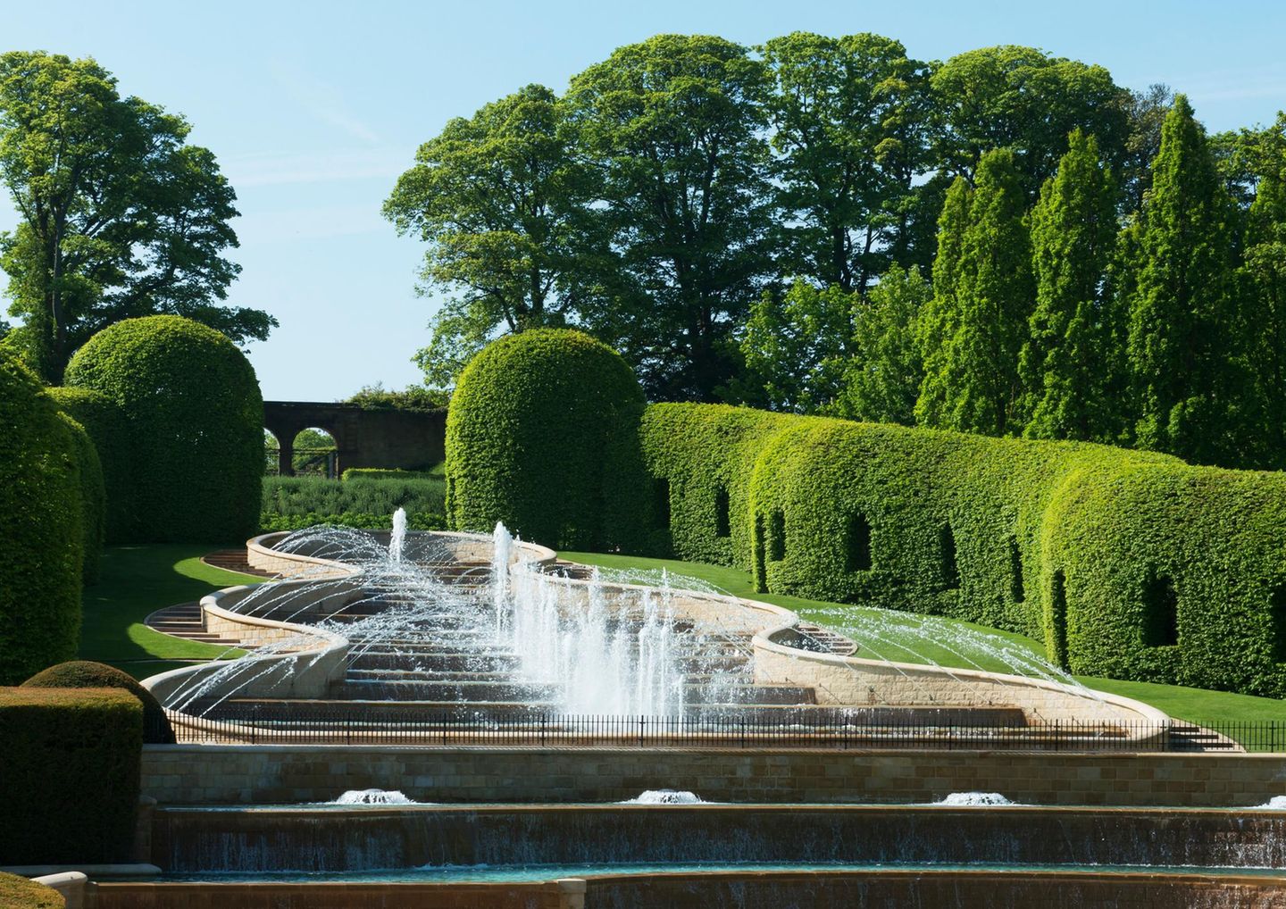 Grand Cascade performing in The Alnwick Garden, Northumberland, England