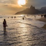 Ipanema Strand bei Sonnenuntergang