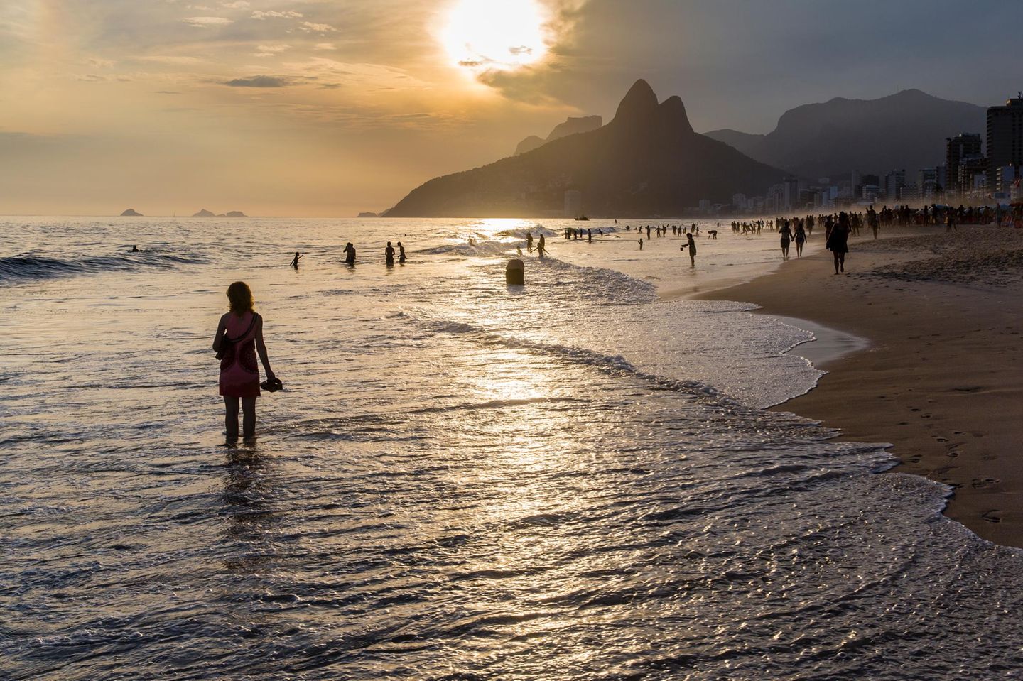 Ipanema Strand bei Sonnenuntergang