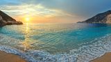 Sonnenuntergang am Myrtos Strand