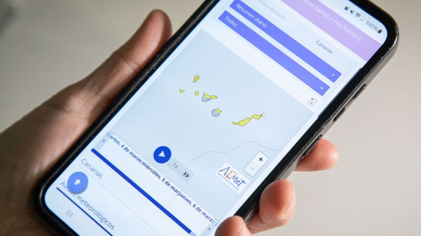 Unwetter mit Starkregen: Reisende sollten die Vorhersagen für die Kanaren auf "Aemet.es" verfolgen, diese werden fortlaufend akt